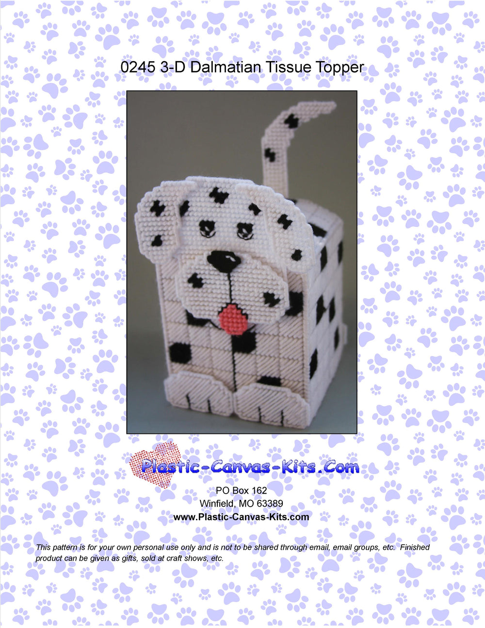 3-D Dalmatian Tissue Topper