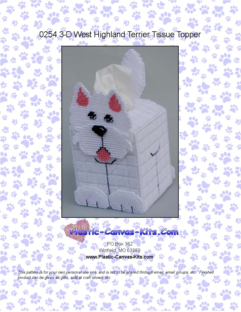 3-D West Highland Terrier Tissue Topper