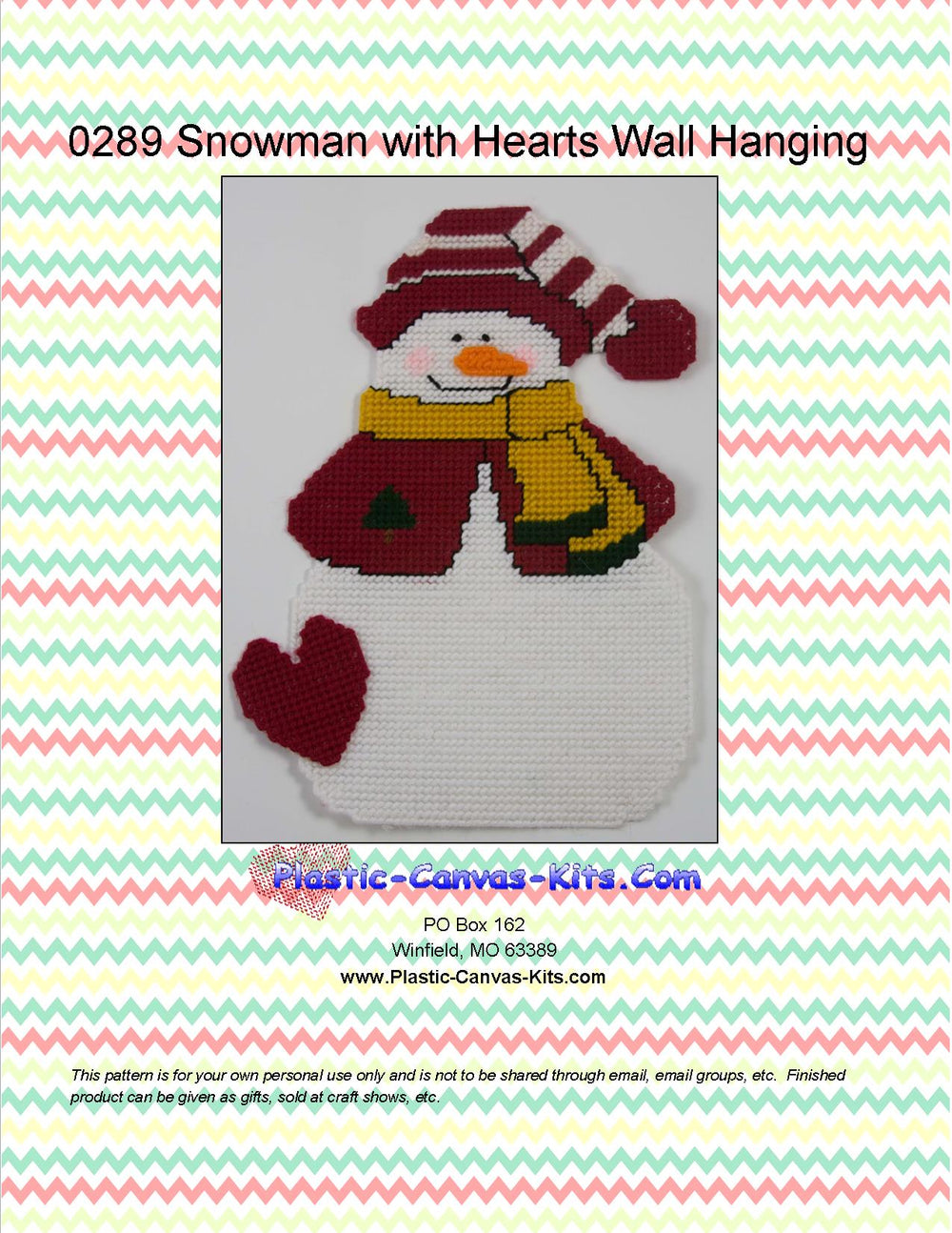Snowman with Hearts Wall Hanging