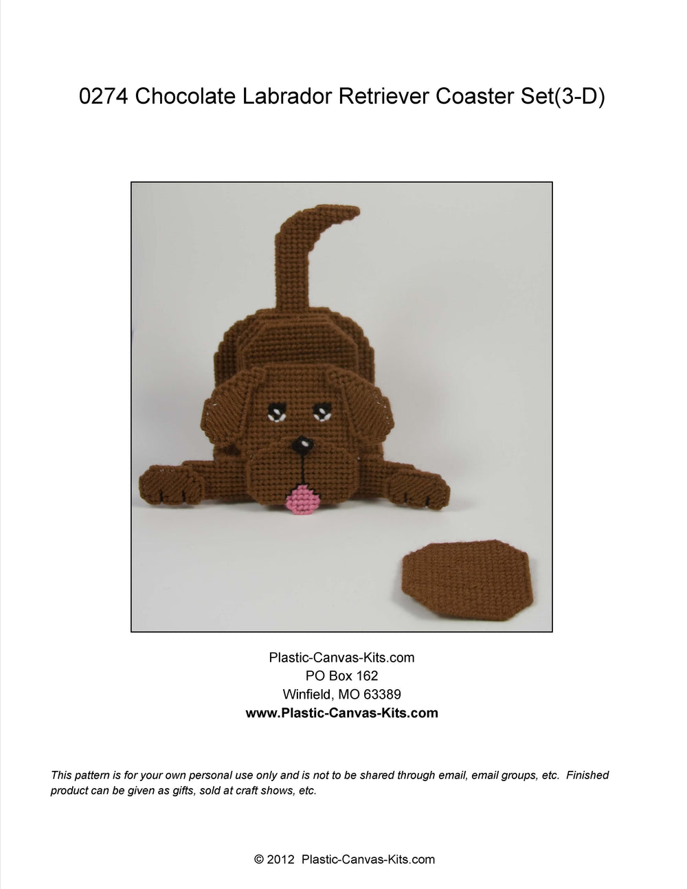 3D Chocolate Labrador Retriever Coaster Set
