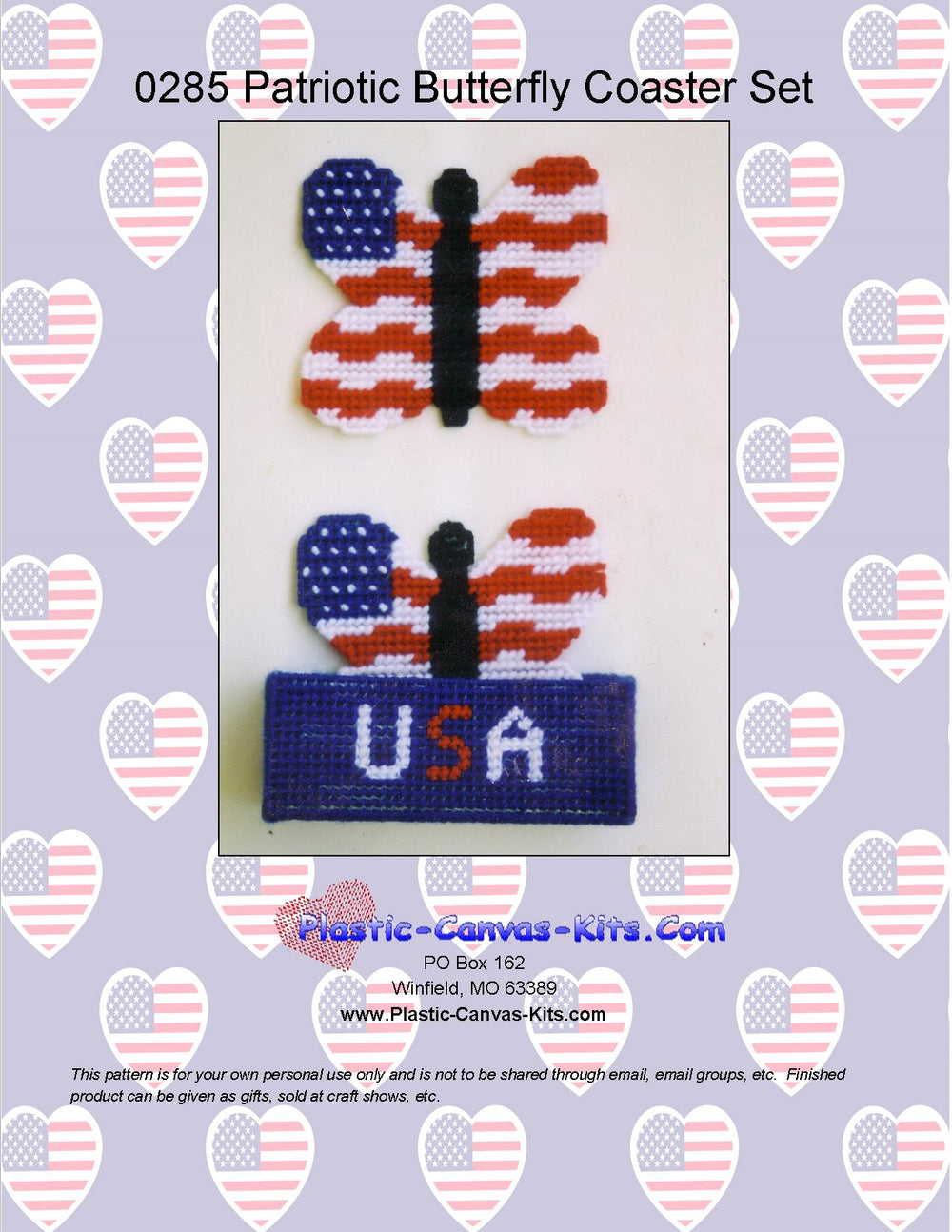 Patriotic Butterfly Coaster Set
