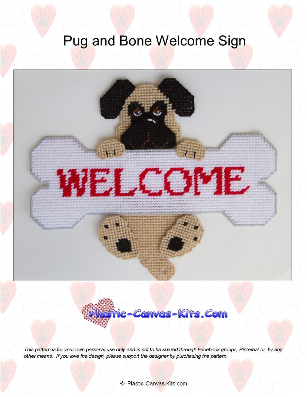 Pug Welcome Bone