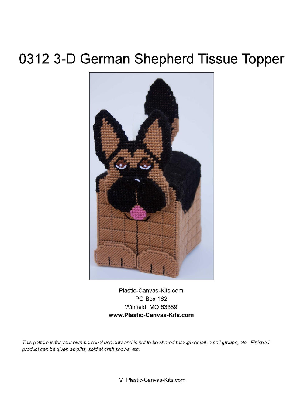 German Shepherd 3-D  Tissue Topper
