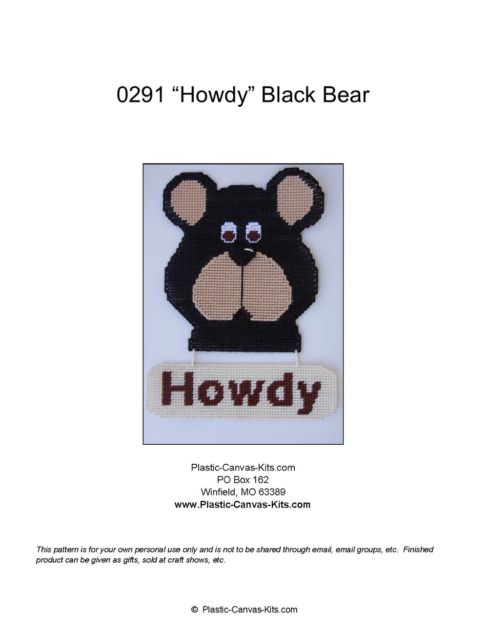 Howdy Black Bear Wall Hanging