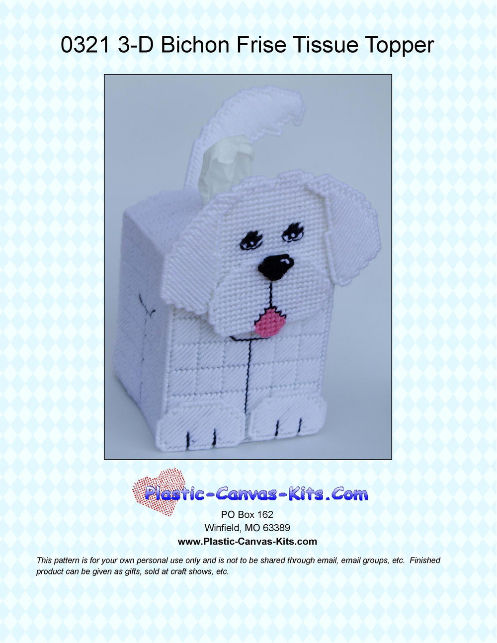 3-D Bichon Frise Tissue Topper