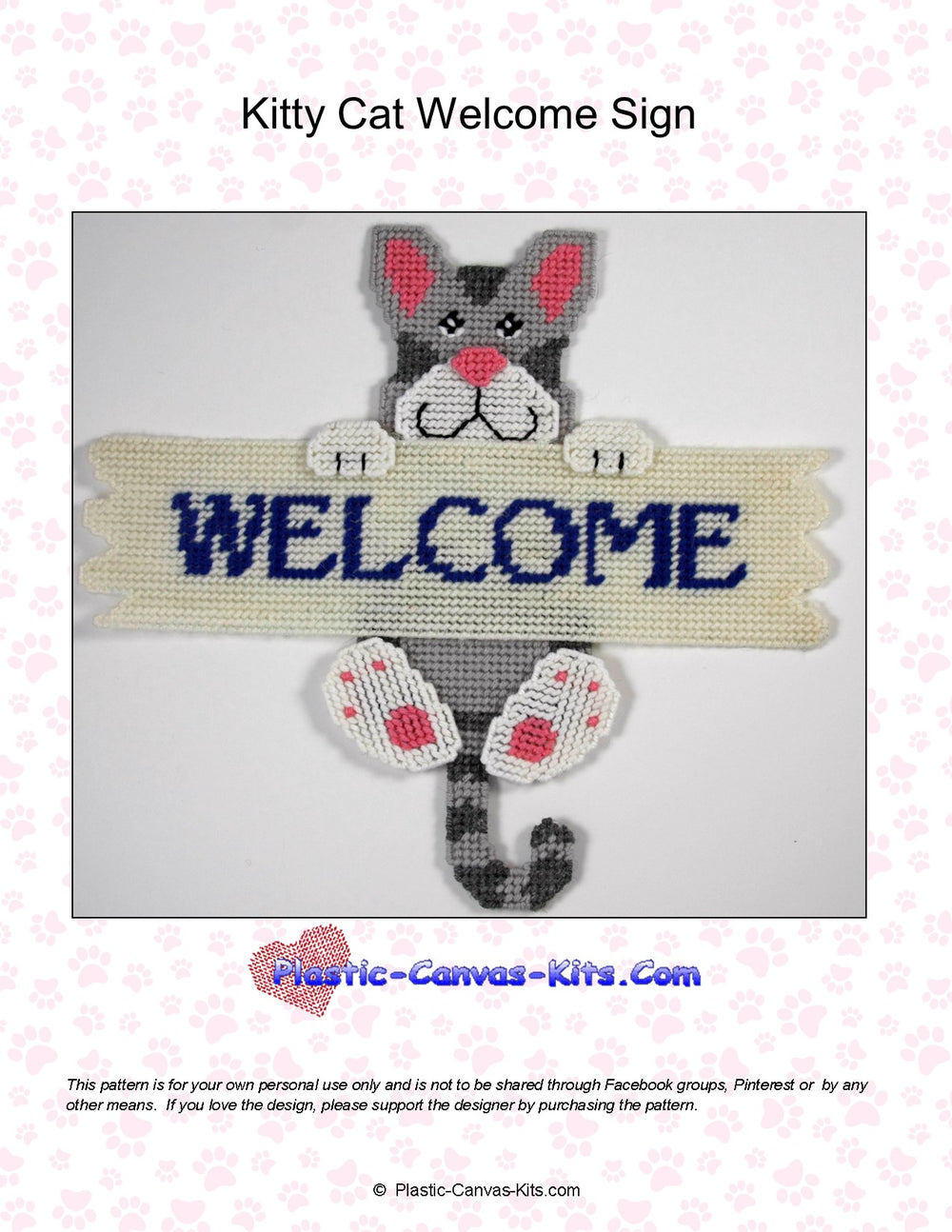 Kitty Cat Welcome Sign