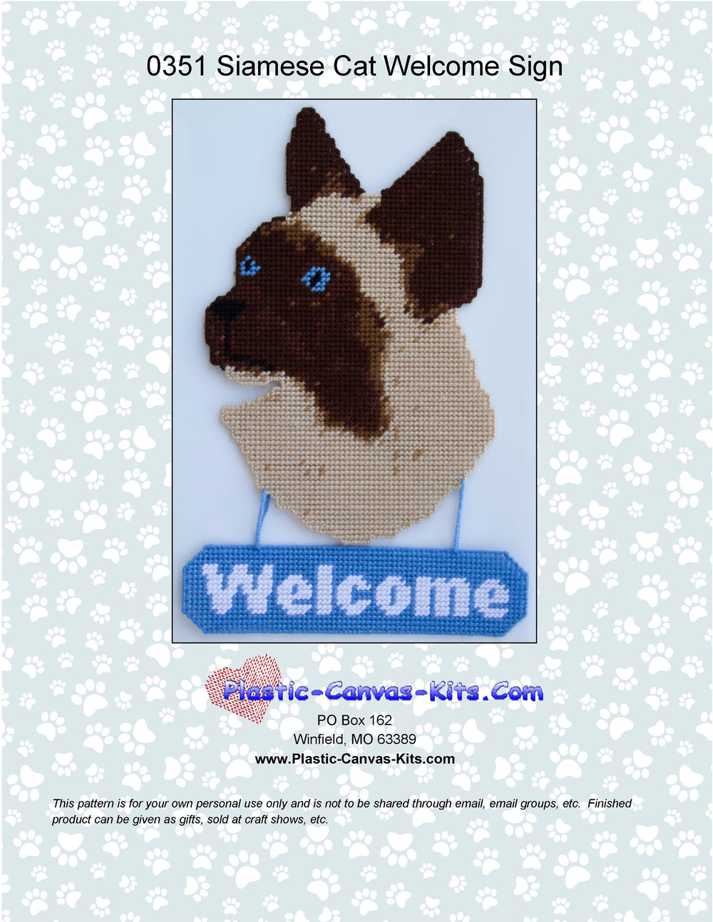 Siamese Cat Welcome Sign