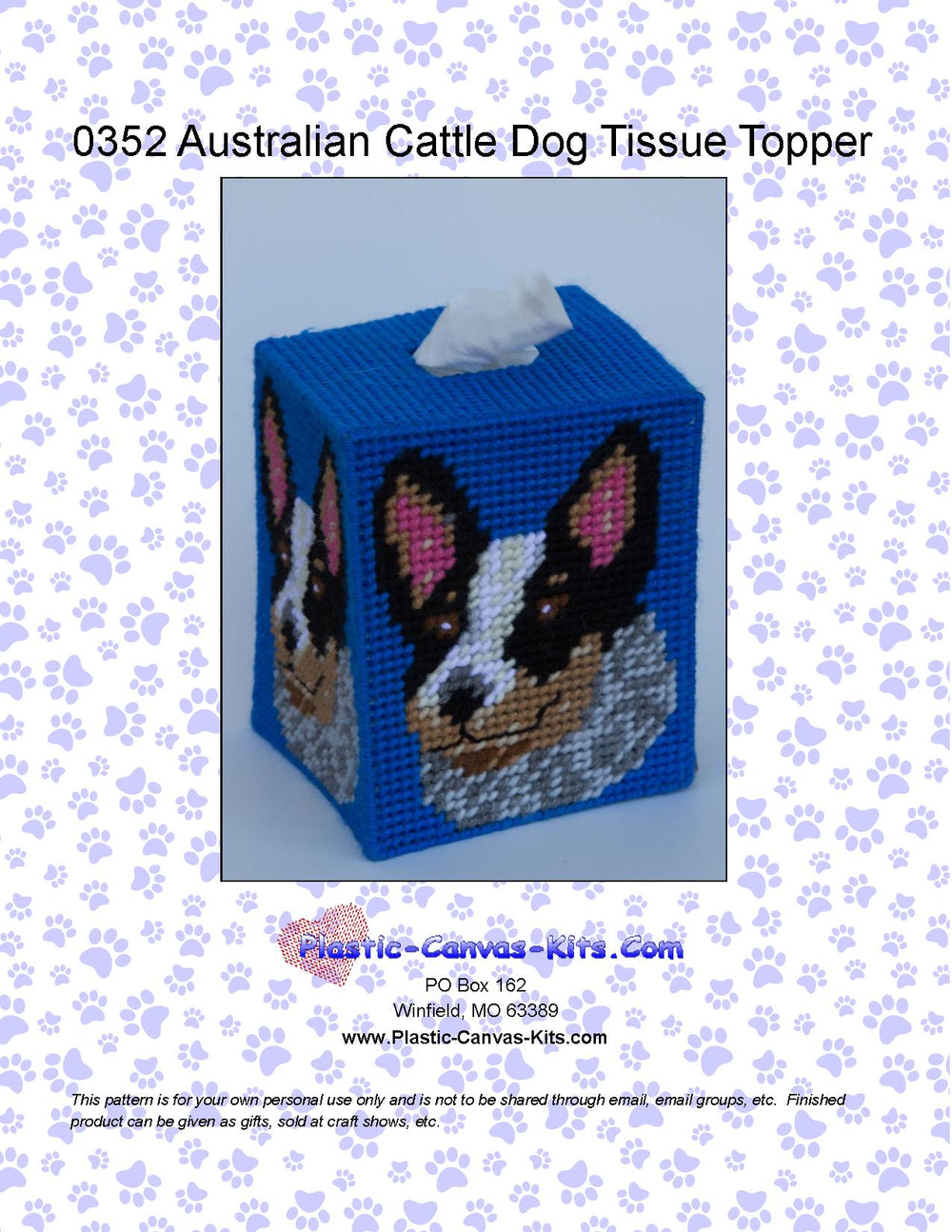 Australian Cattle Dog Tissue Topper