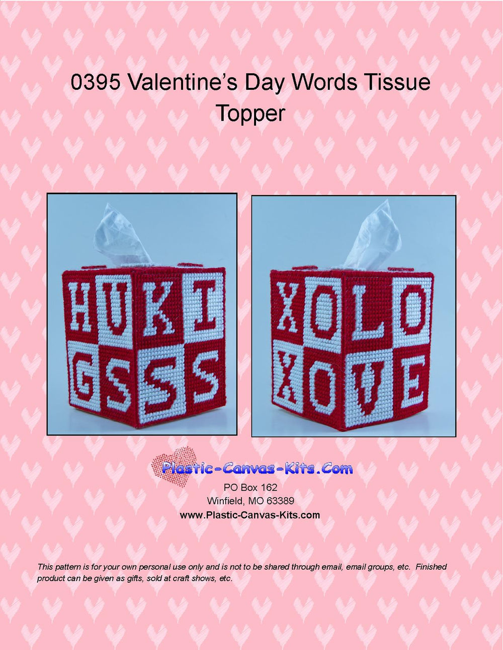 Valentine's Day Words Tissue Topper