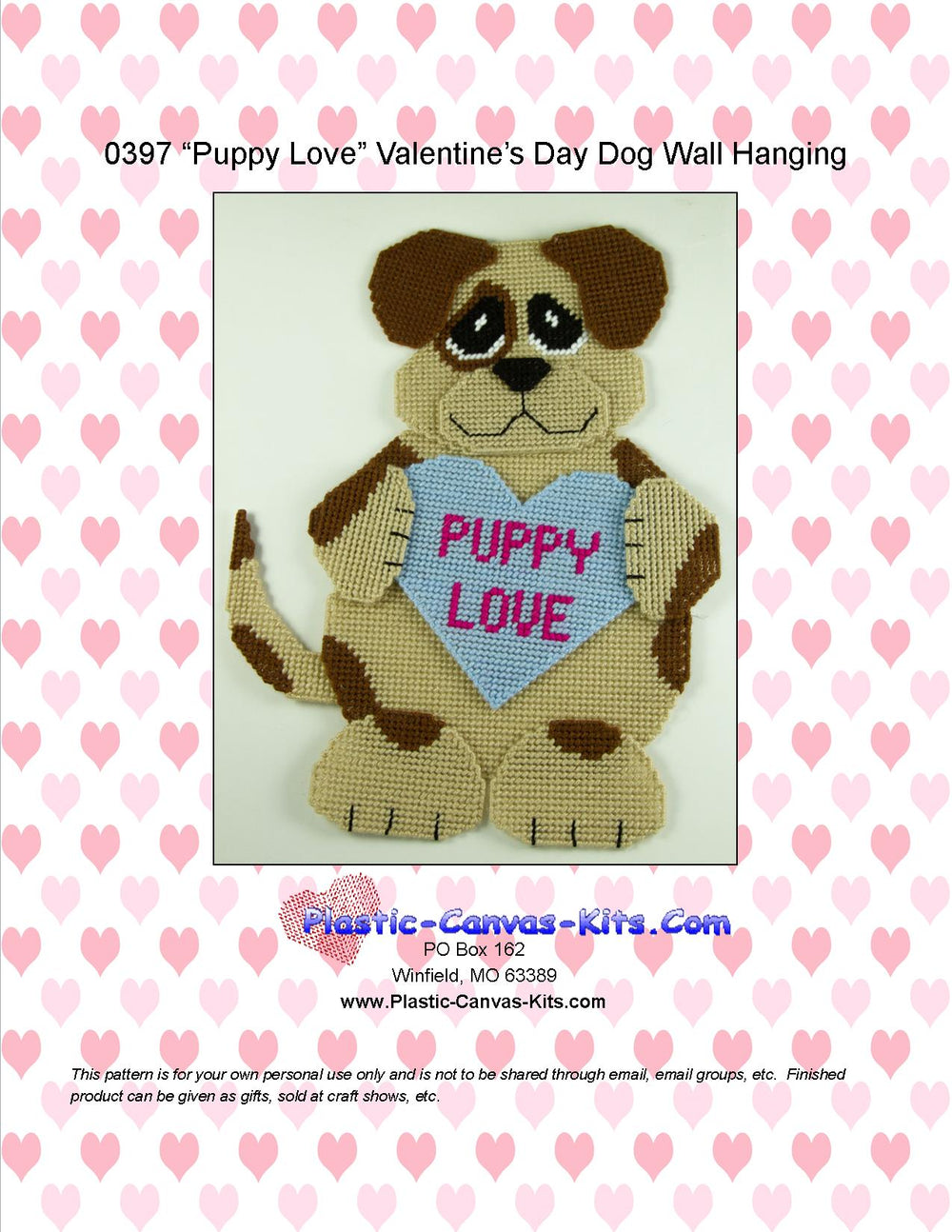 Puppy Love Valentine's Day Dog Wall Hanging