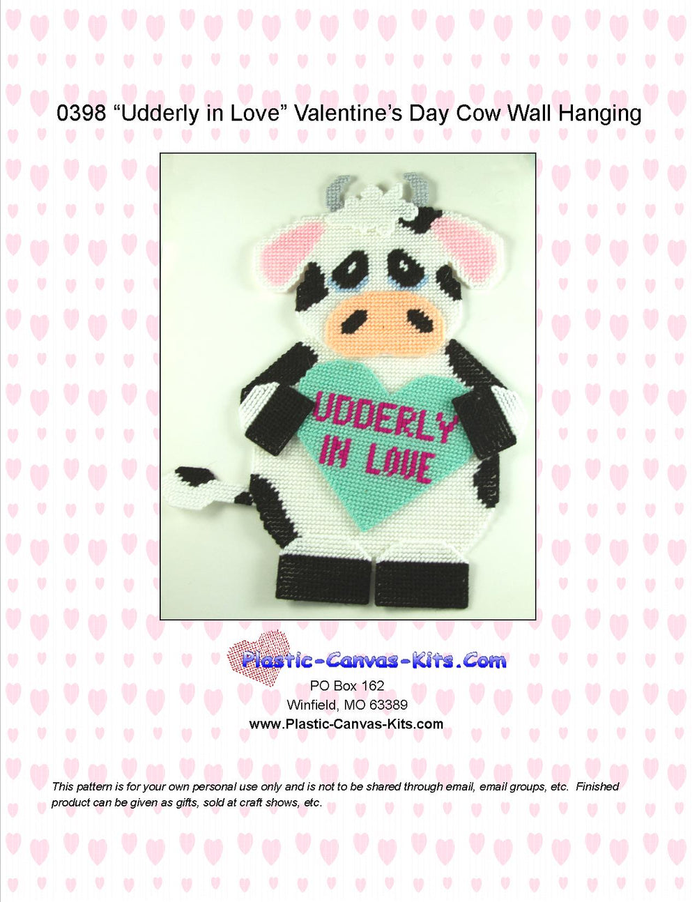 Udderly in Love Valentine's Day Cow Wall Hanging