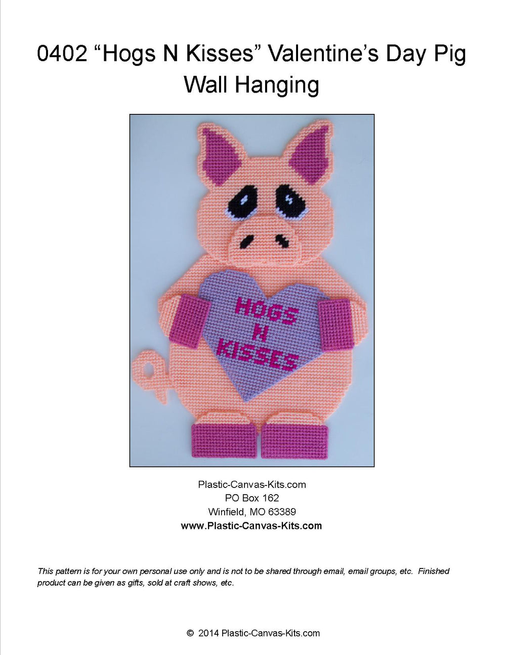 Hogs N Kisses Valentine's Day Pig Wall Hanging