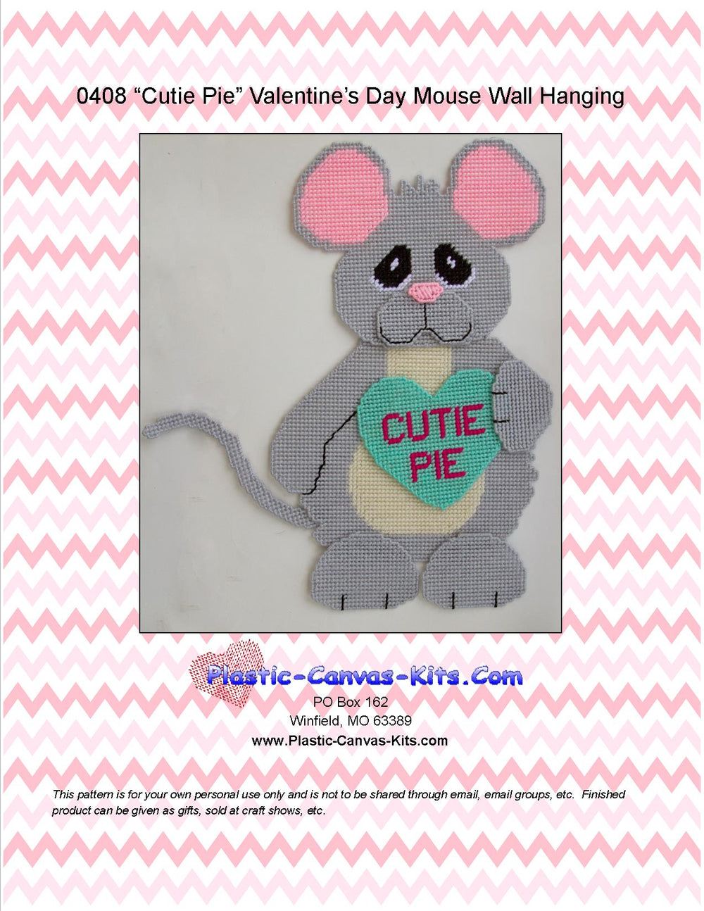 Cutie Pie Valentine's Day Mouse Wall Hanging