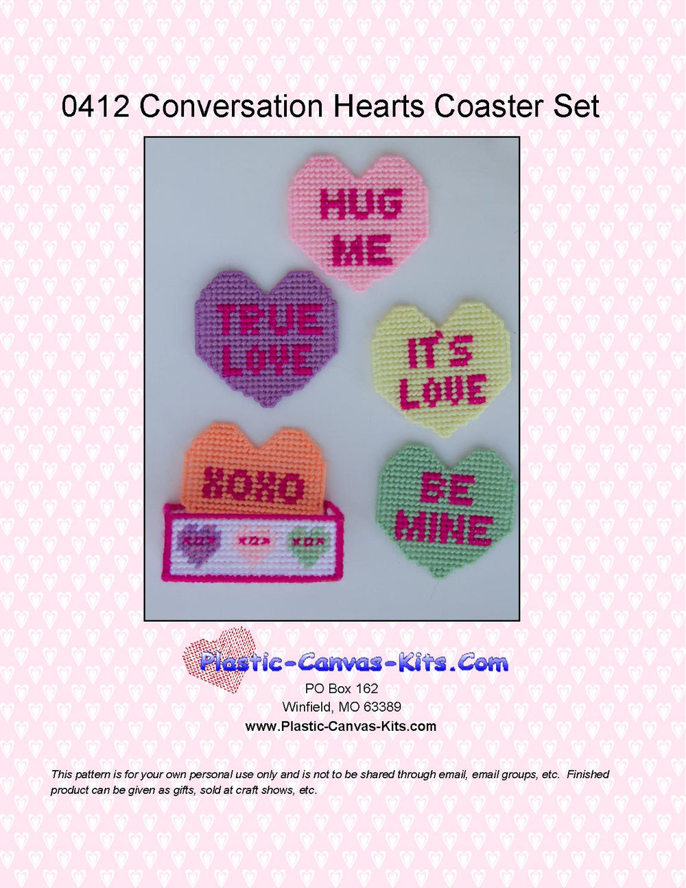 Conversation Hearts Coaster Set