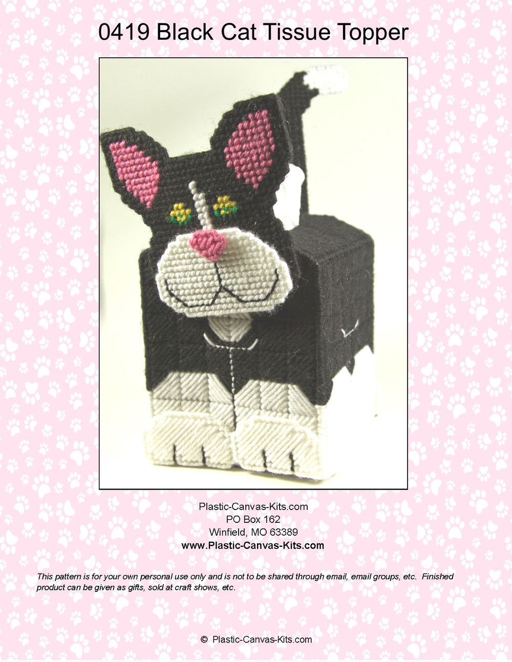 3-D Black Cat Tissue Topper