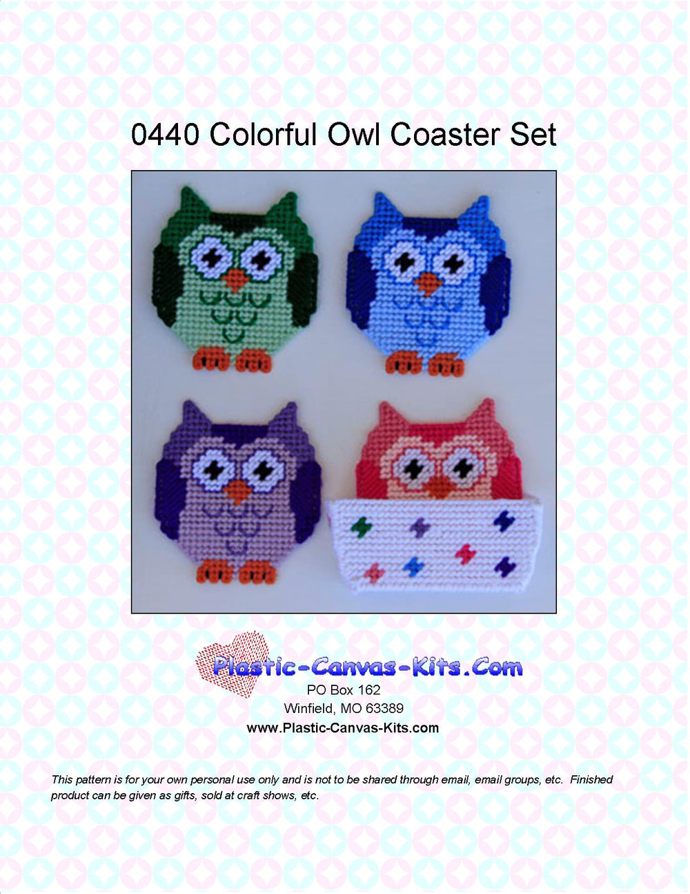Colorful Owls Coaster Set
