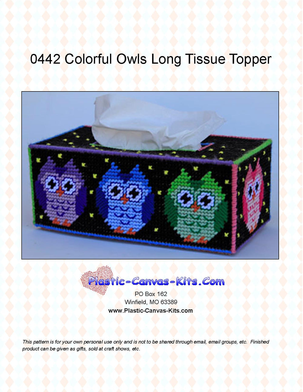 Colorful Owls Long Tissue Topper