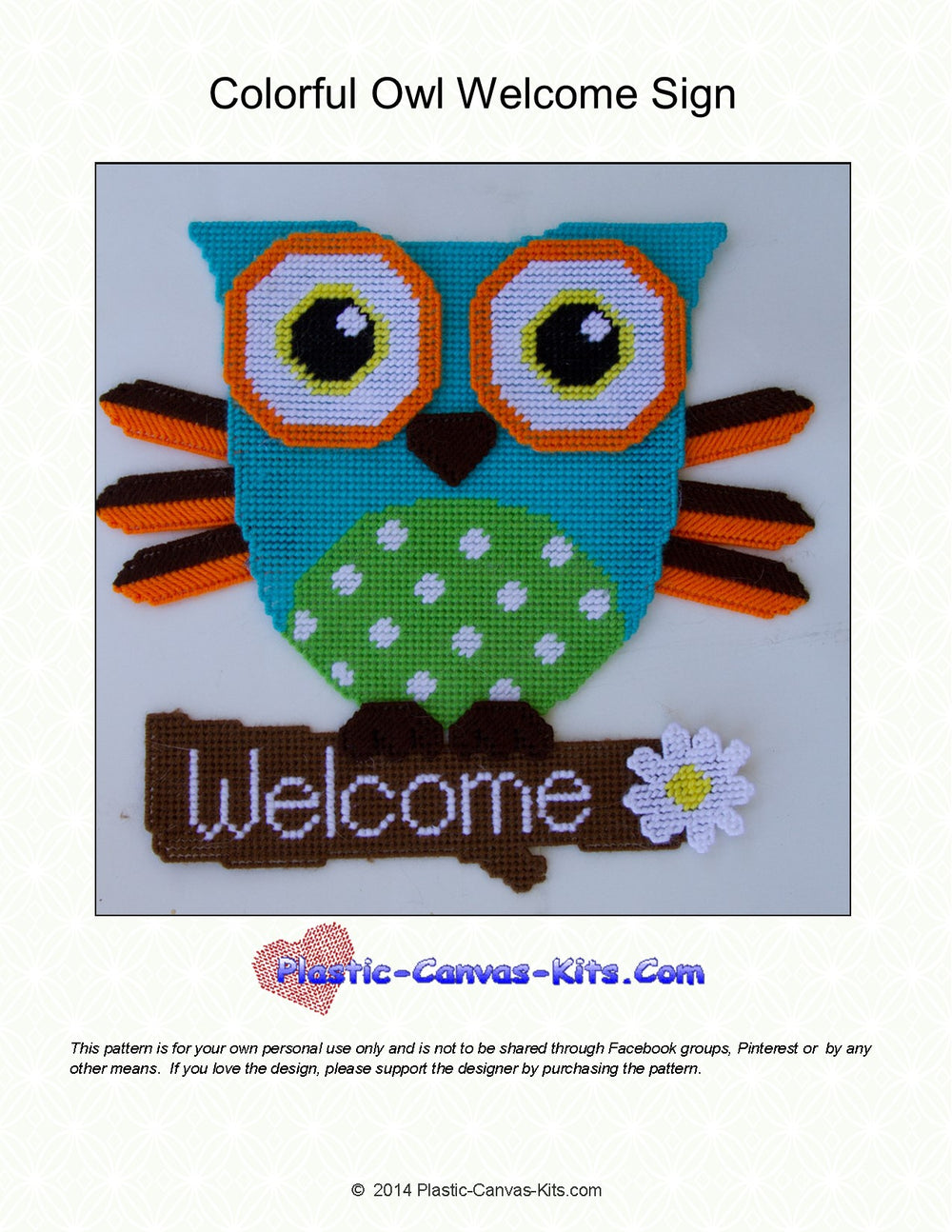 Colorful Owl Welcome Sign