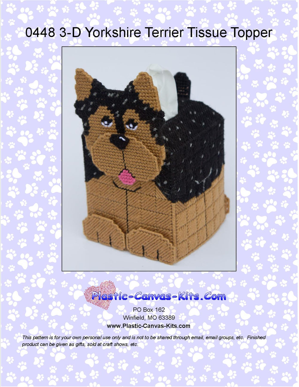 Yorkshire Terrier 3-D Tissue Topper