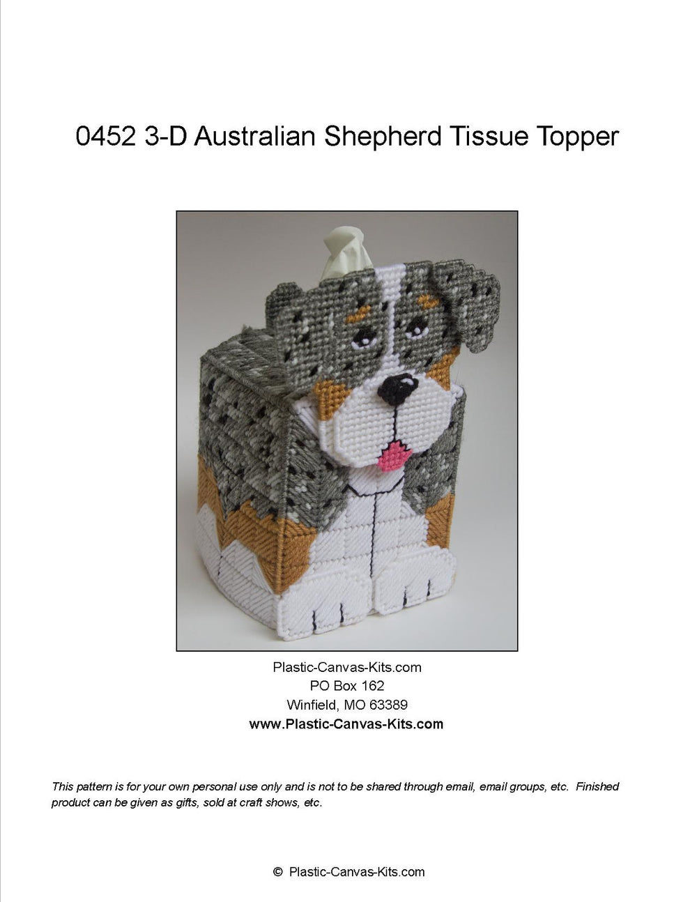 Australian Shepherd 3-D Tissue Topper