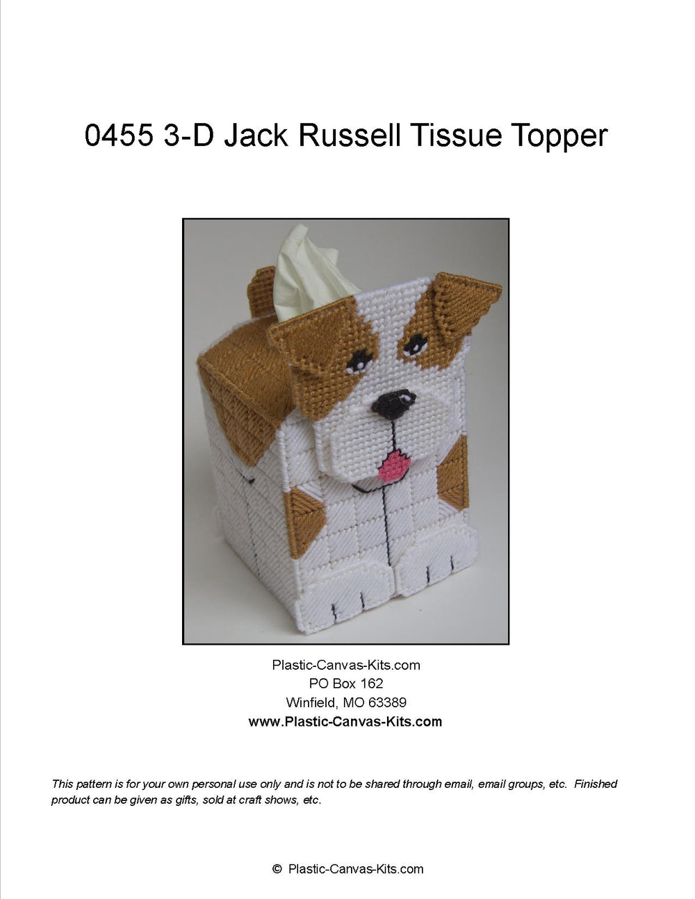 Jack Russell Terrier 3-D Tissue Topper