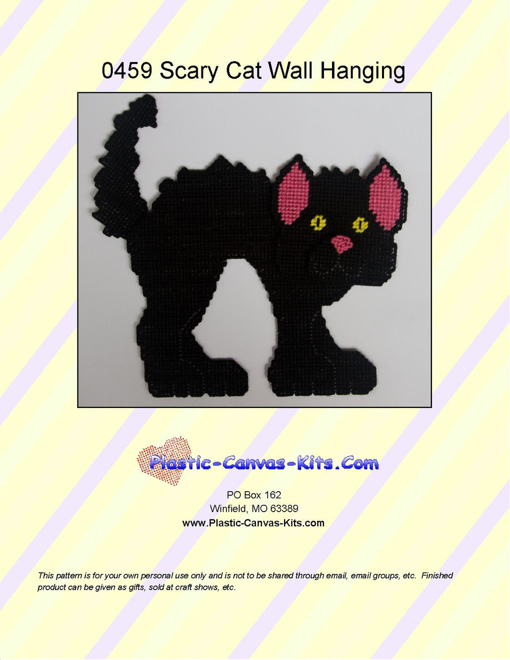 Scary Black Cat Wall Hanging