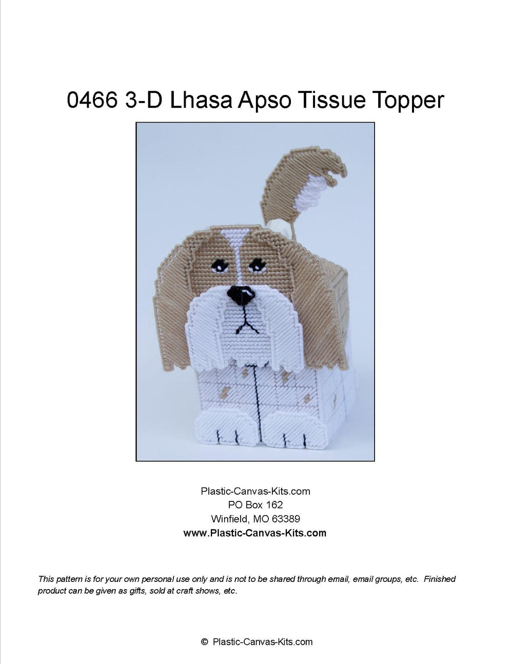 Lhasa Apso 3-D Tissue Topper