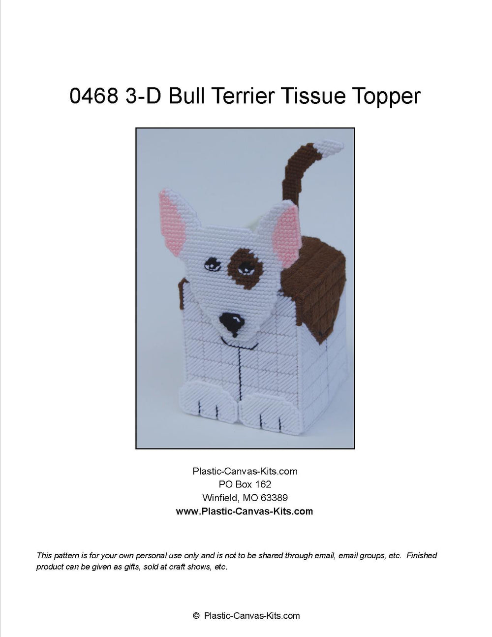 Bull Terrier 3-D Tissue Topper