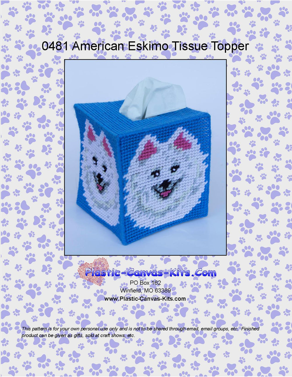 American Eskimo Dog Tissue Topper