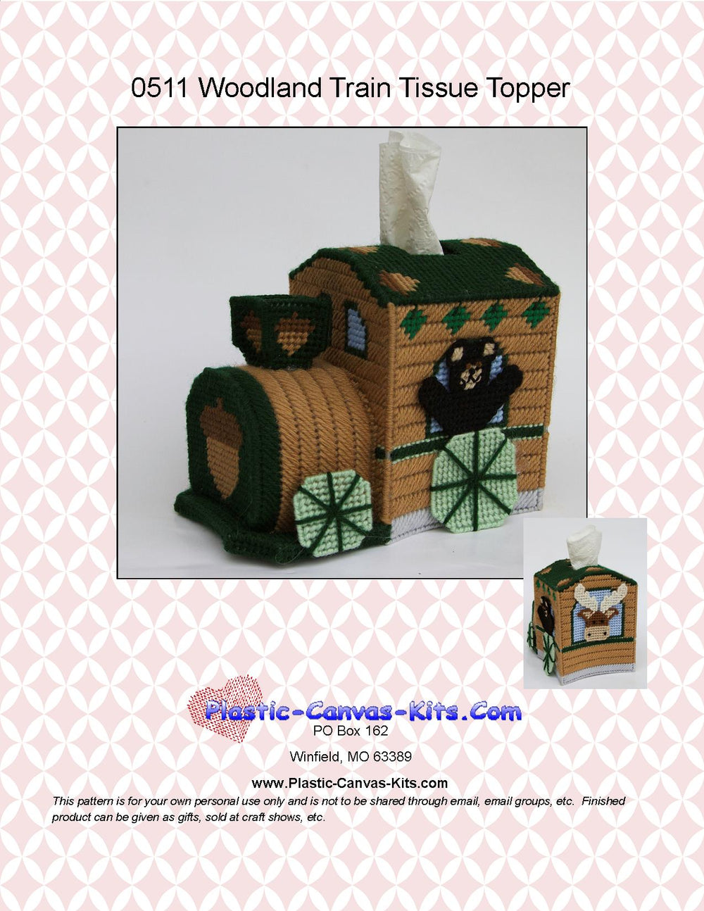 Woodland Train Tissue Topper