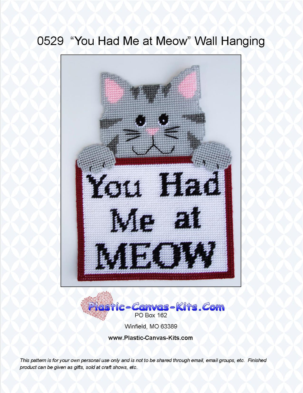 You Had Me at Meow Cat Wall Hanging