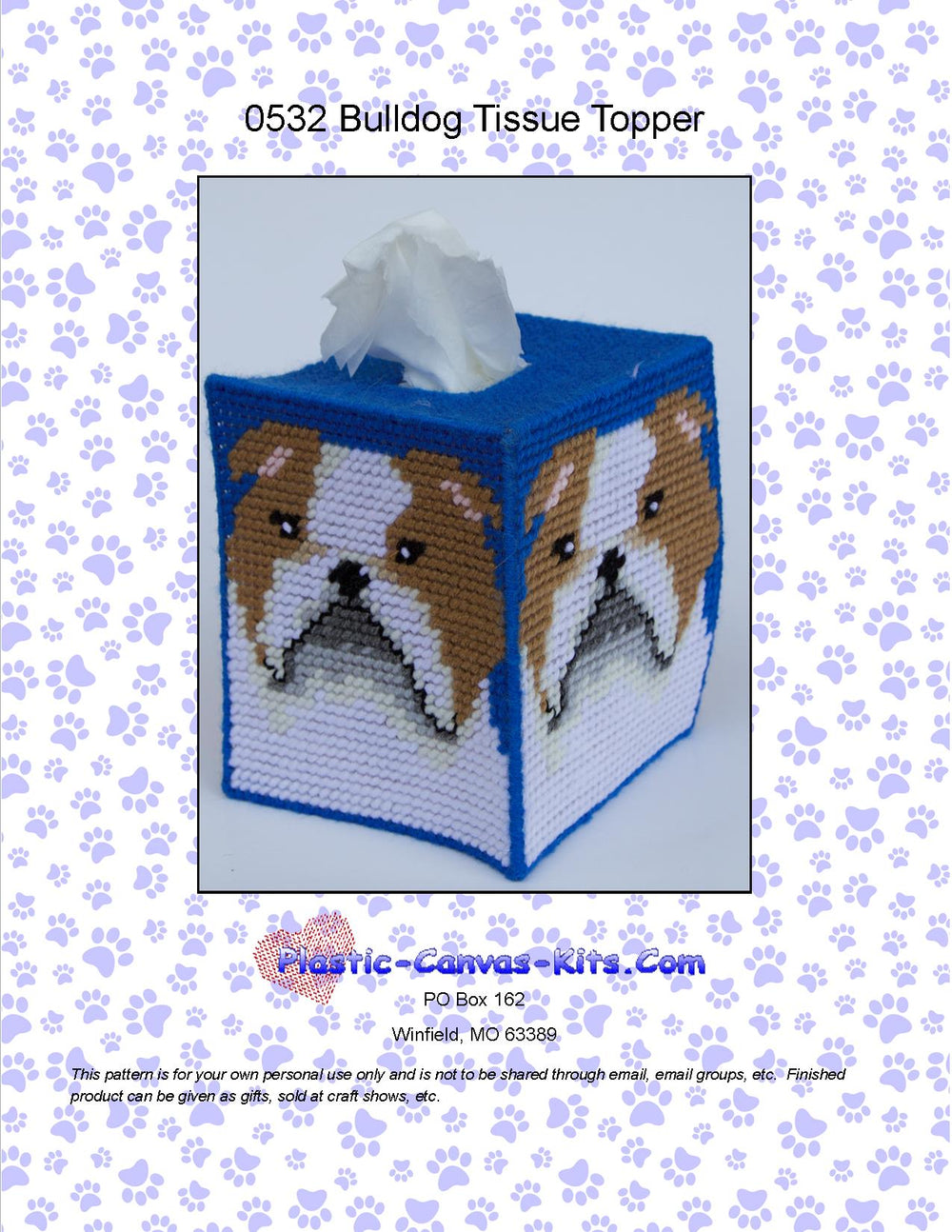 Old English Bulldog Tissue Topper