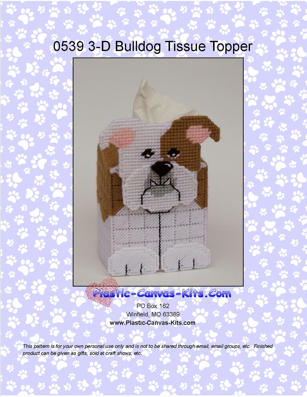 Old English Bulldog 3-D Tissue Topper