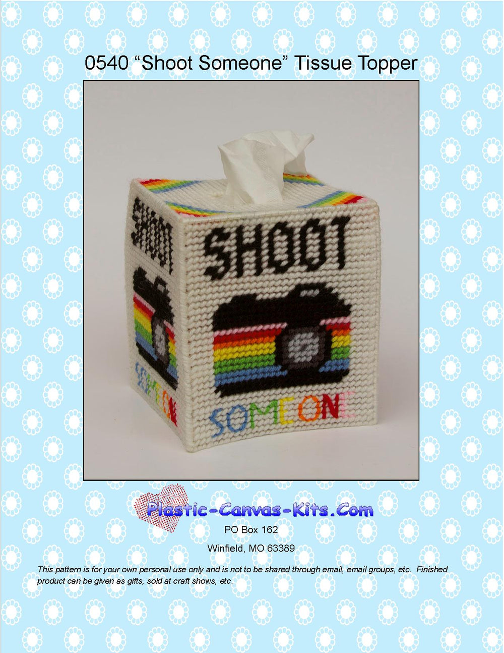 Shoot Someone Camera Tissue Topper