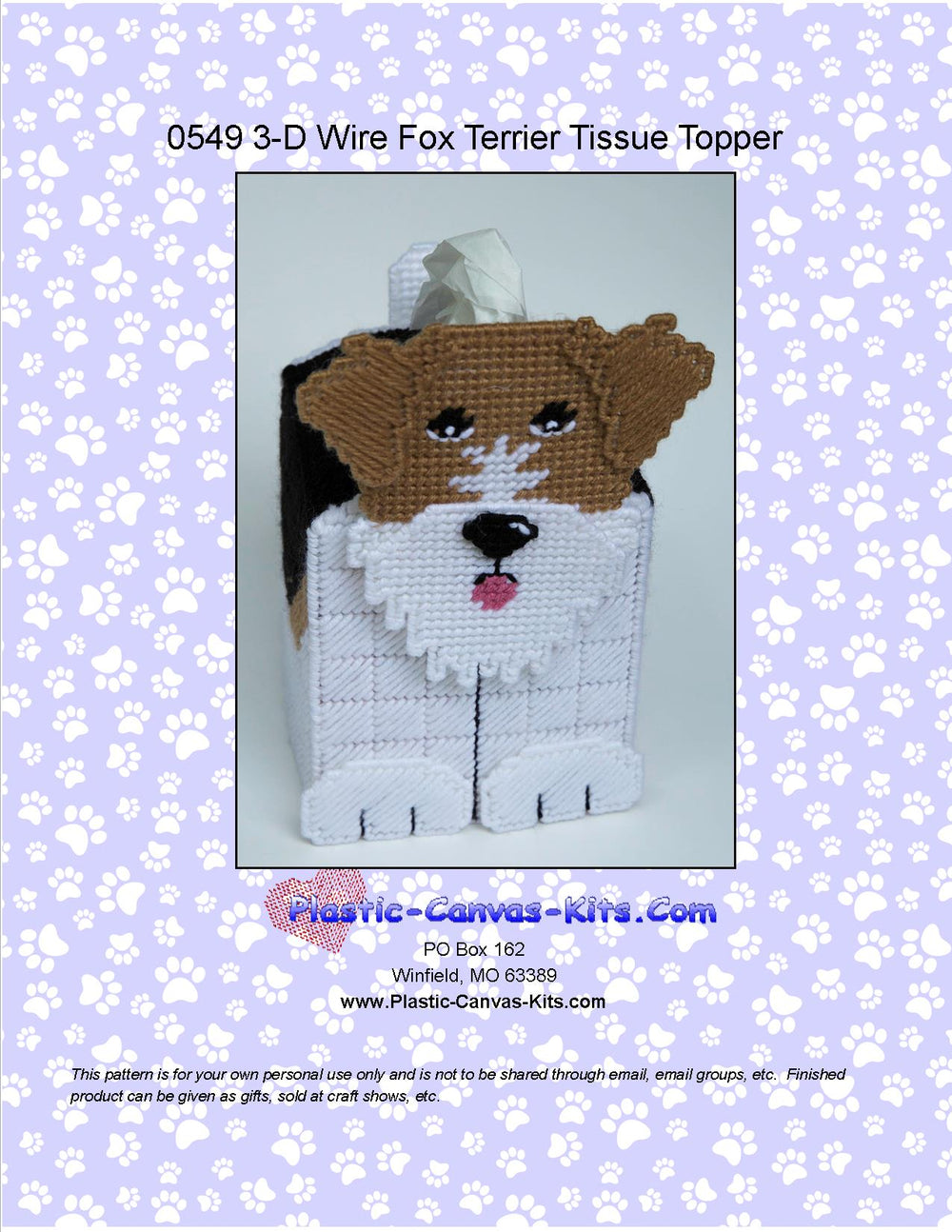 Wire Haired Fox Terrier 3-D Tissue Topper