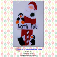 North Pole Santa and Penguins Wall Hanging
