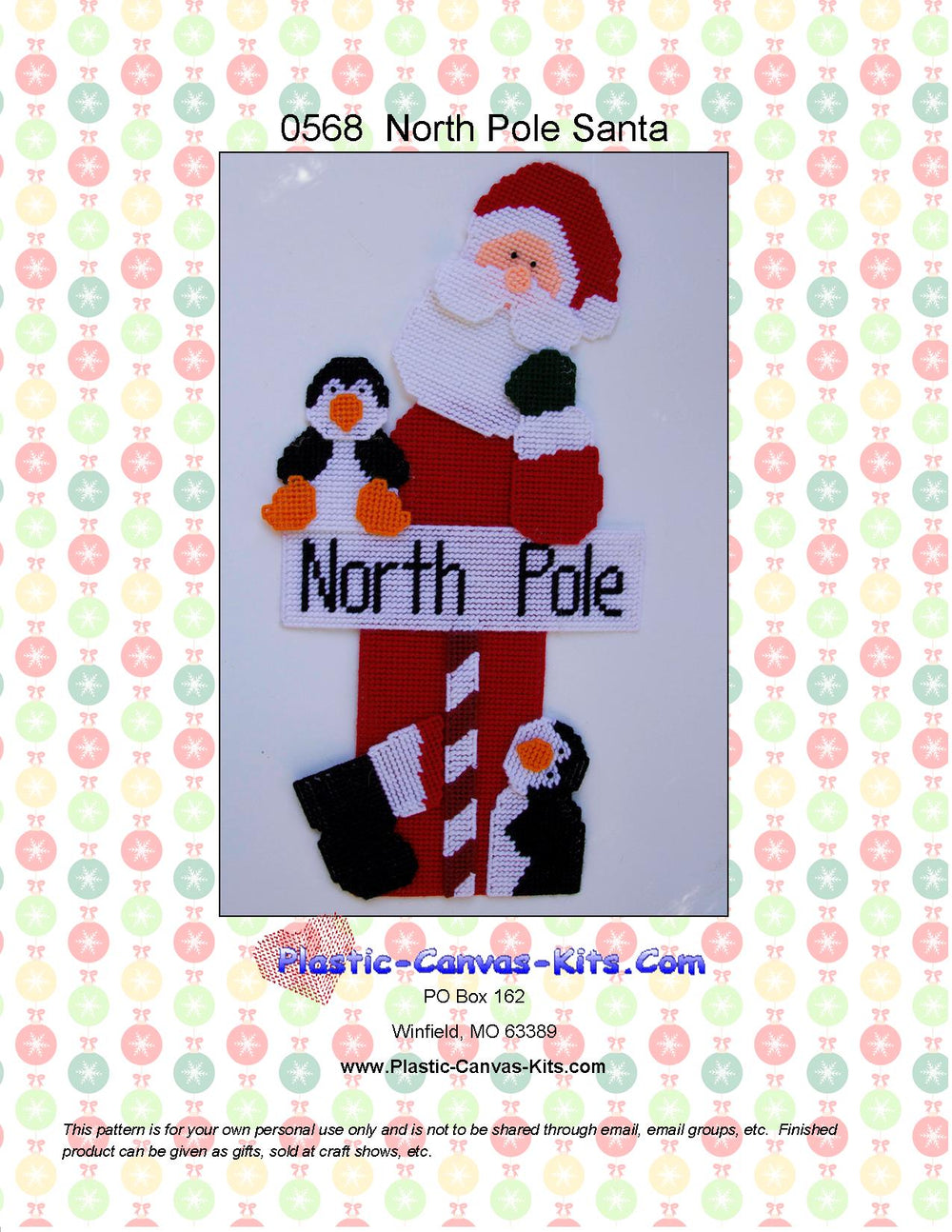 North Pole Santa and Penguins Wall Hanging