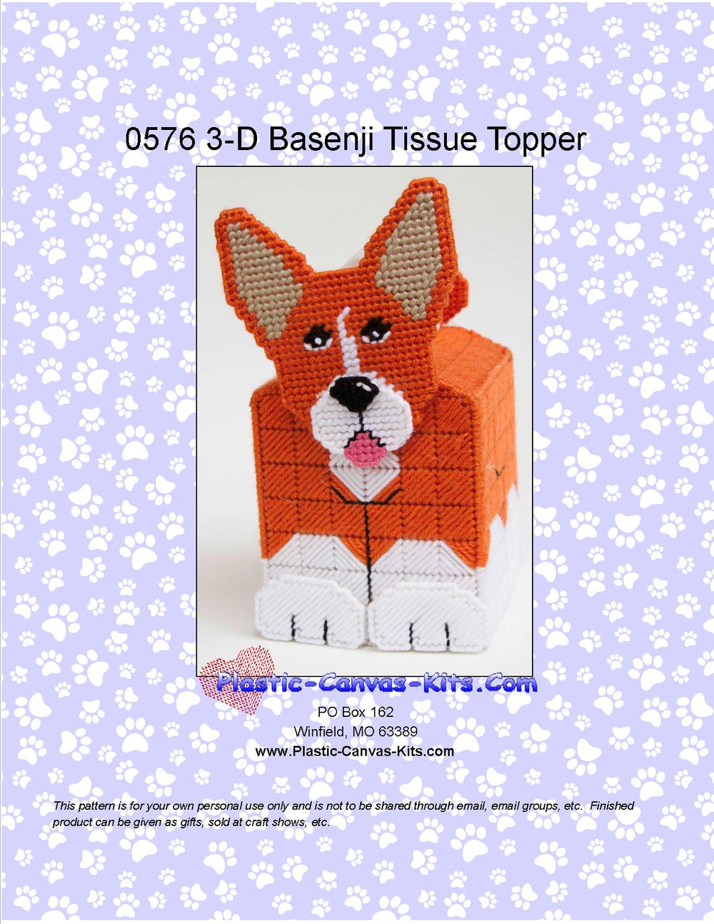 Basenji 3-D Tissue Topper
