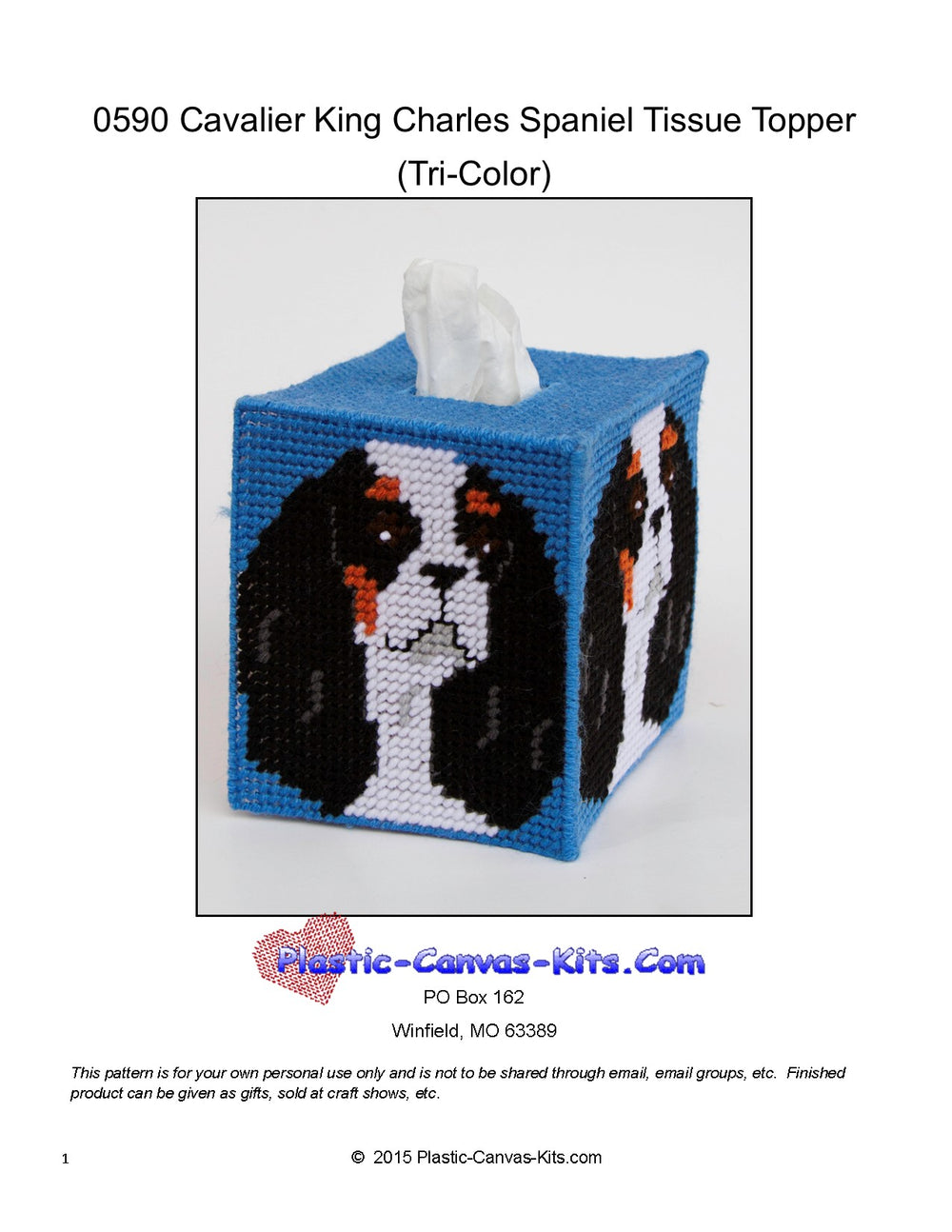 Cavalier Spaniel (Tri Color) Tissue Topper