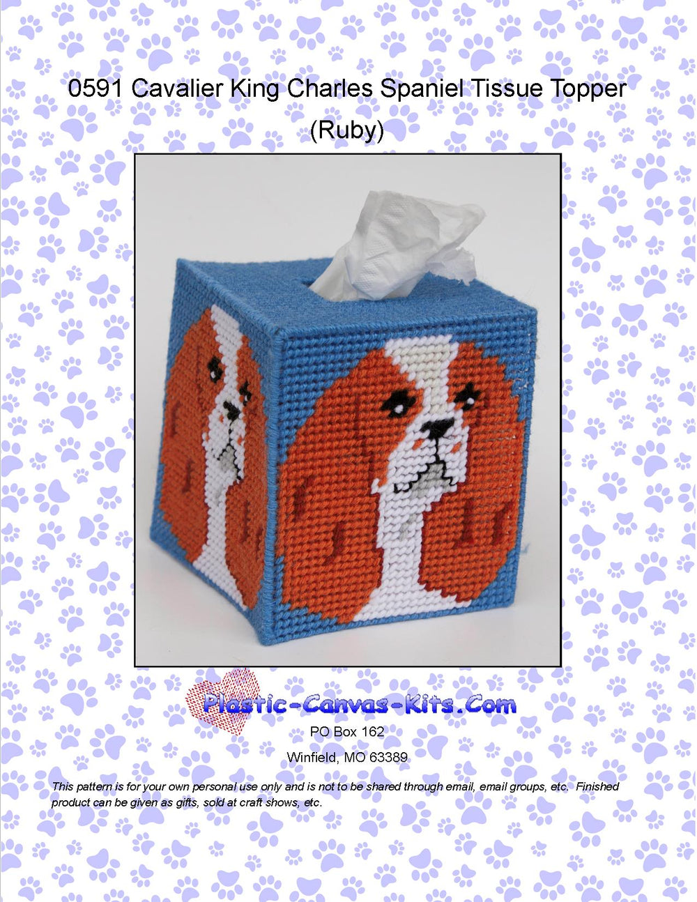 Cavalier Spaniel Tissue Topper