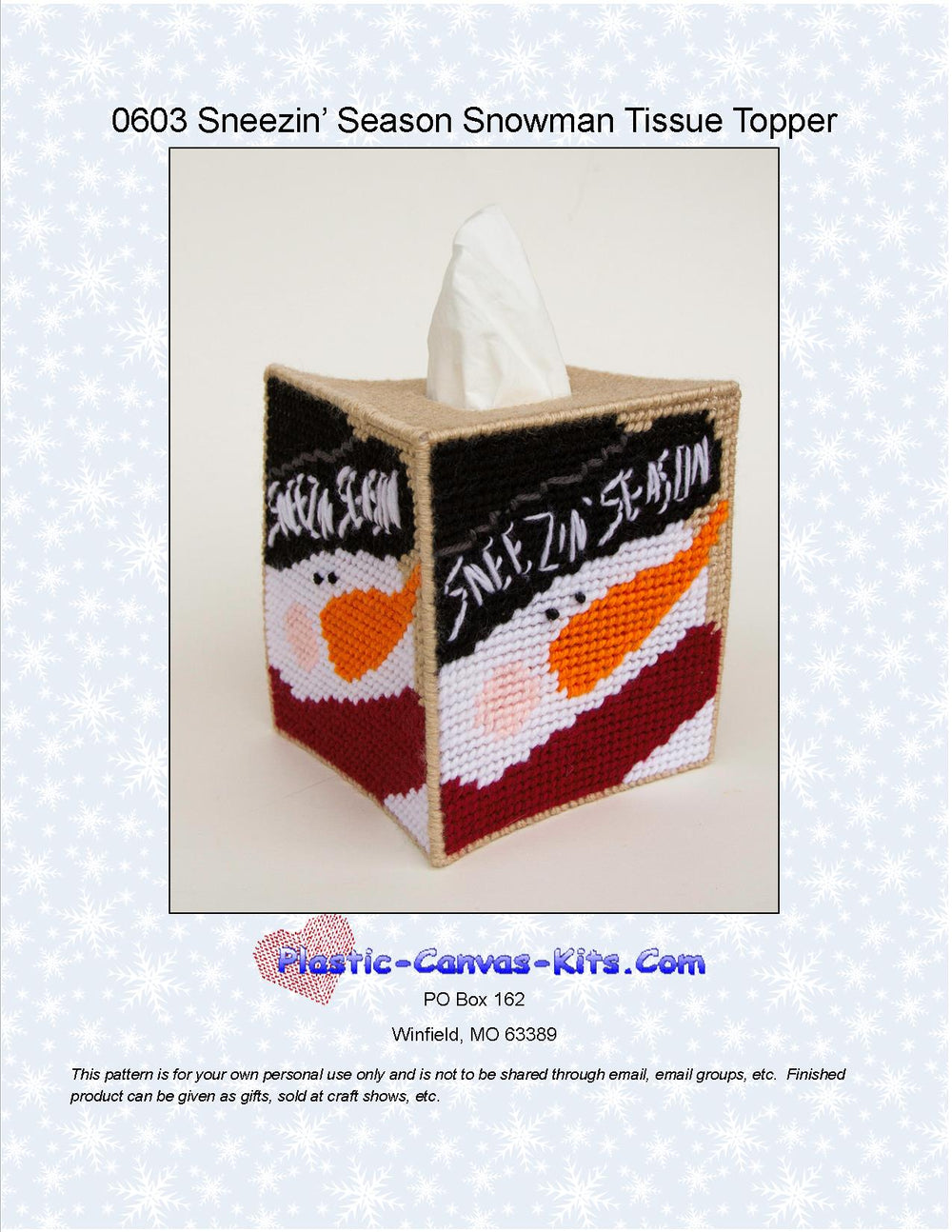Sneezin' Season Snowman Tissue Topper