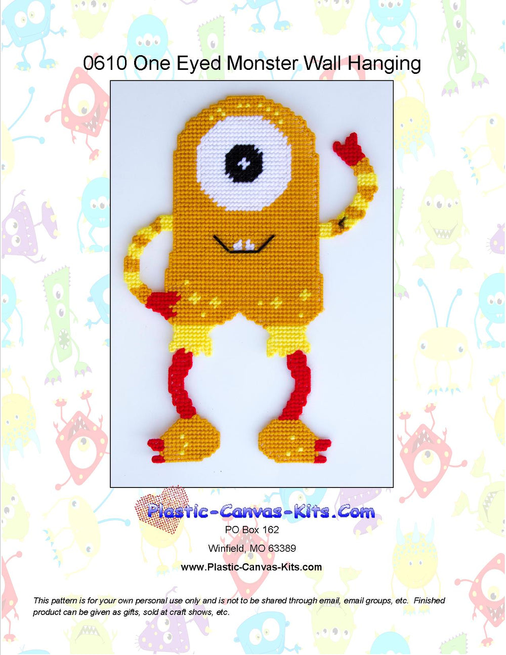 One Eyed Monster Wall Hanging