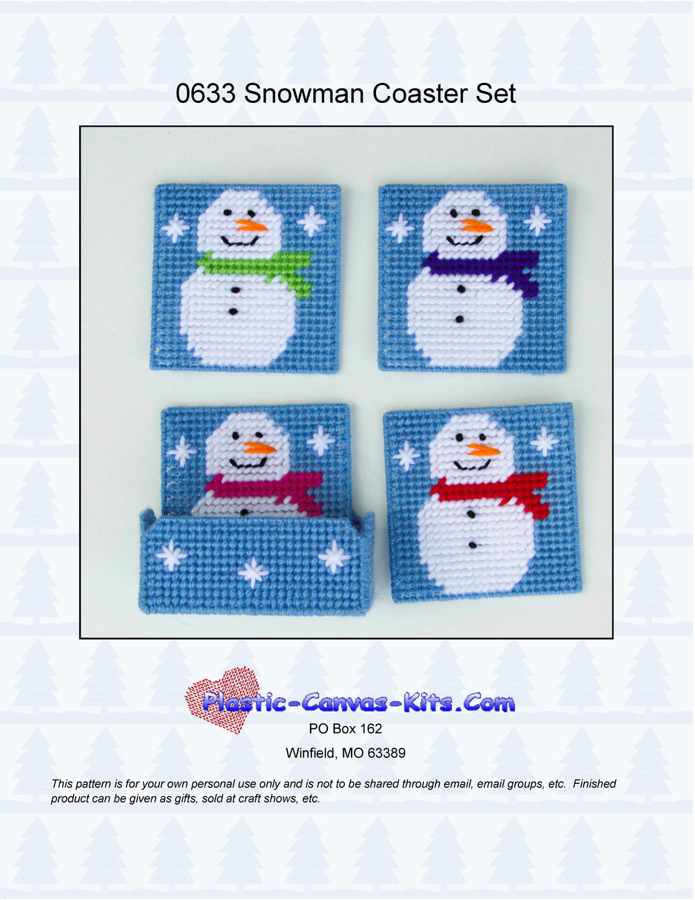 Snowman Square Coaster Set