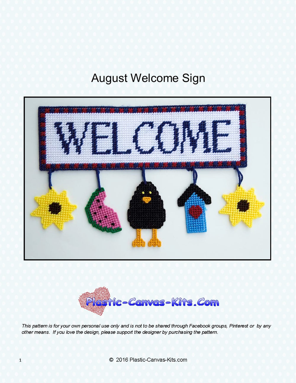 August Welcome Sign