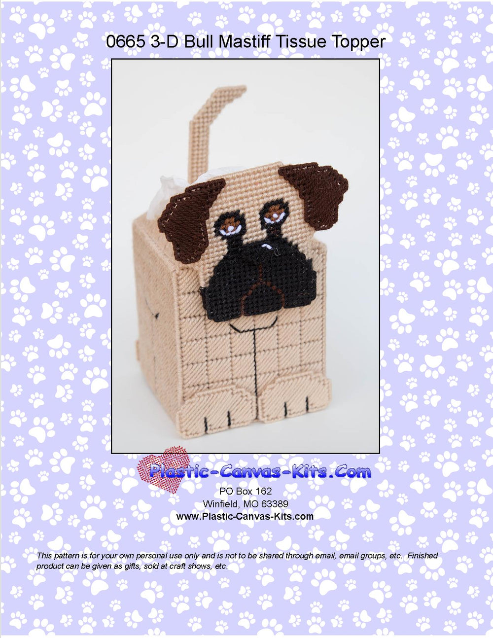 Bullmastiff 3-D Tissue Topper