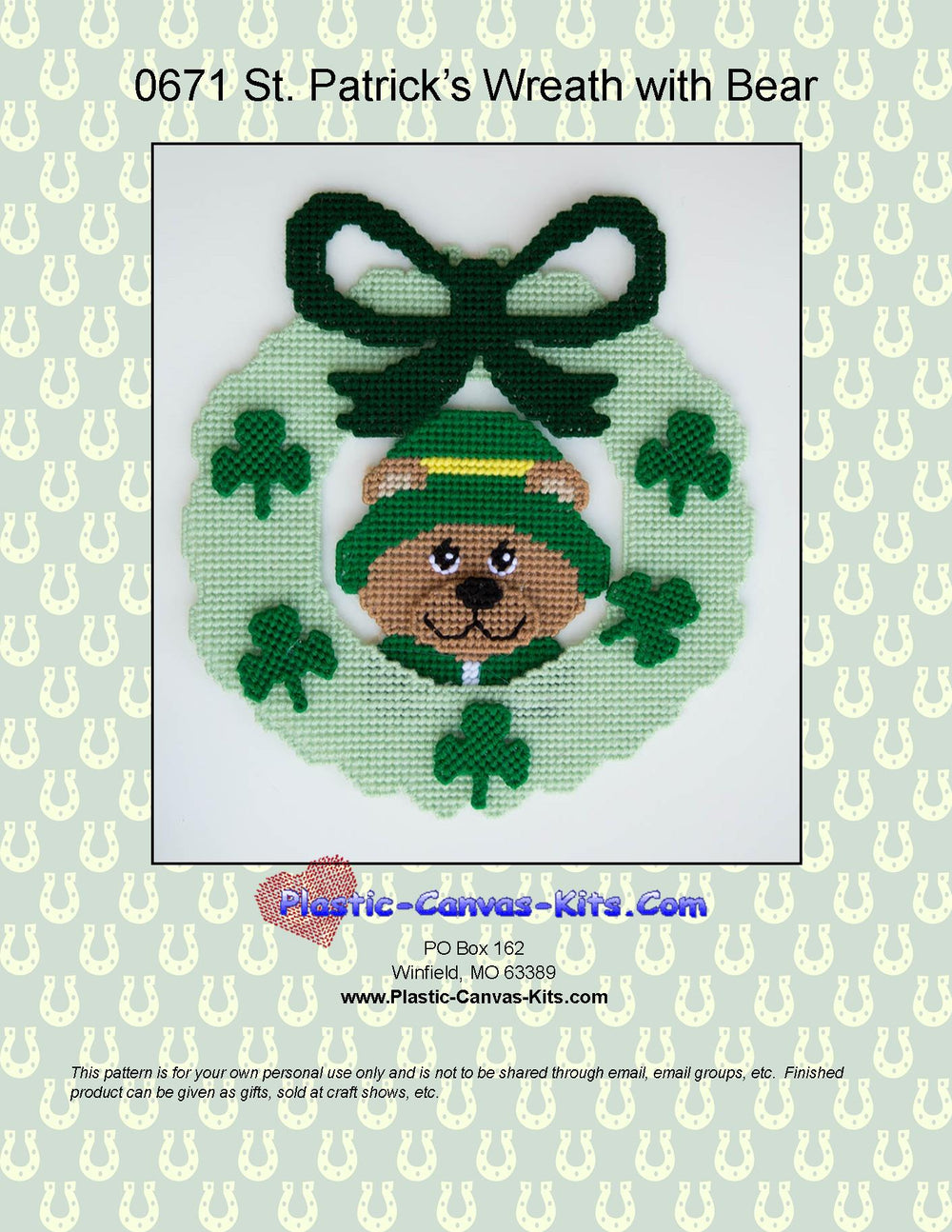 St. Patrick's Day Wreath with Bear