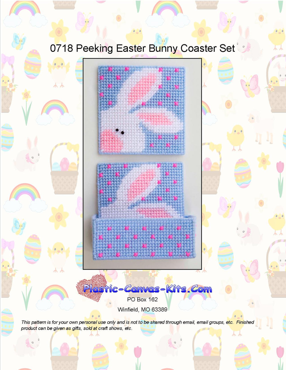 Peeking  Bunny Coaster Set