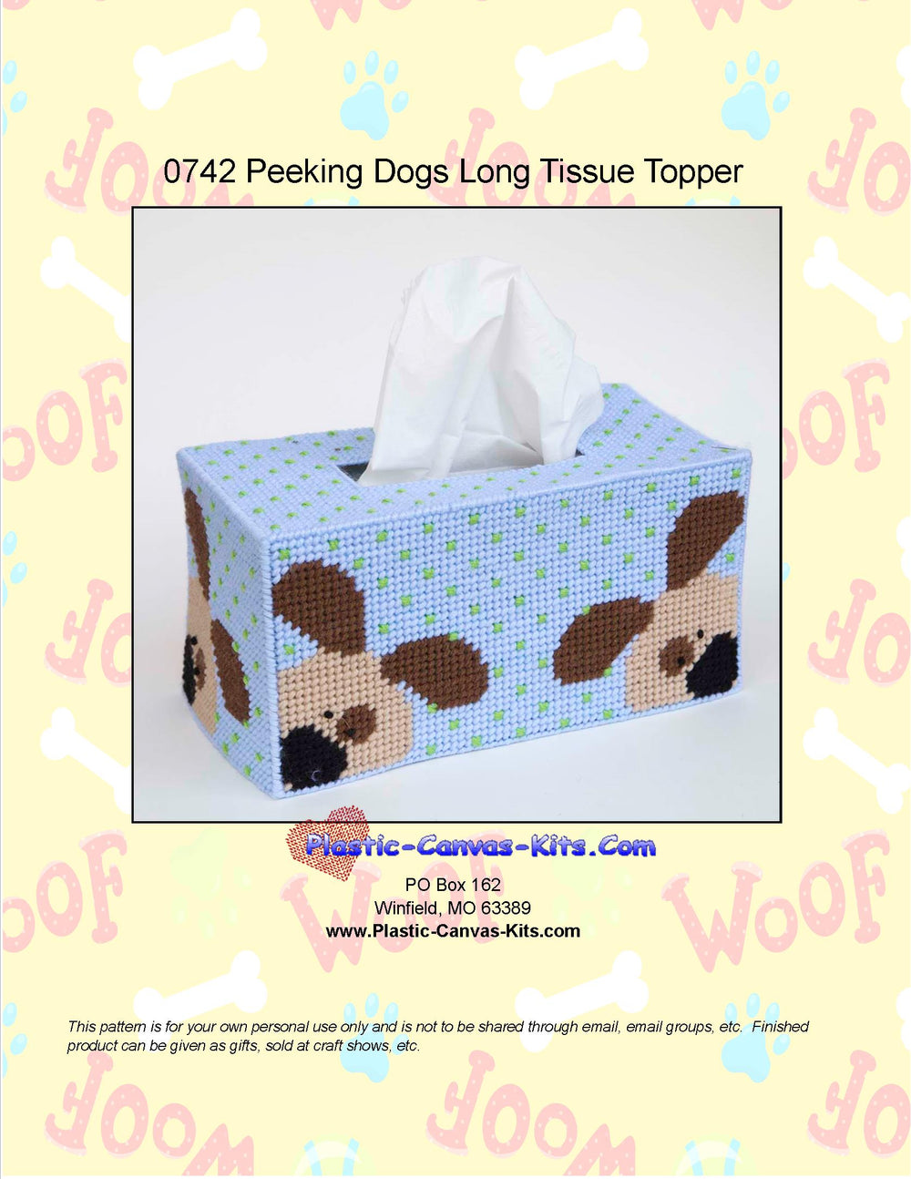 Peeking Dogs Long Tissue Topper