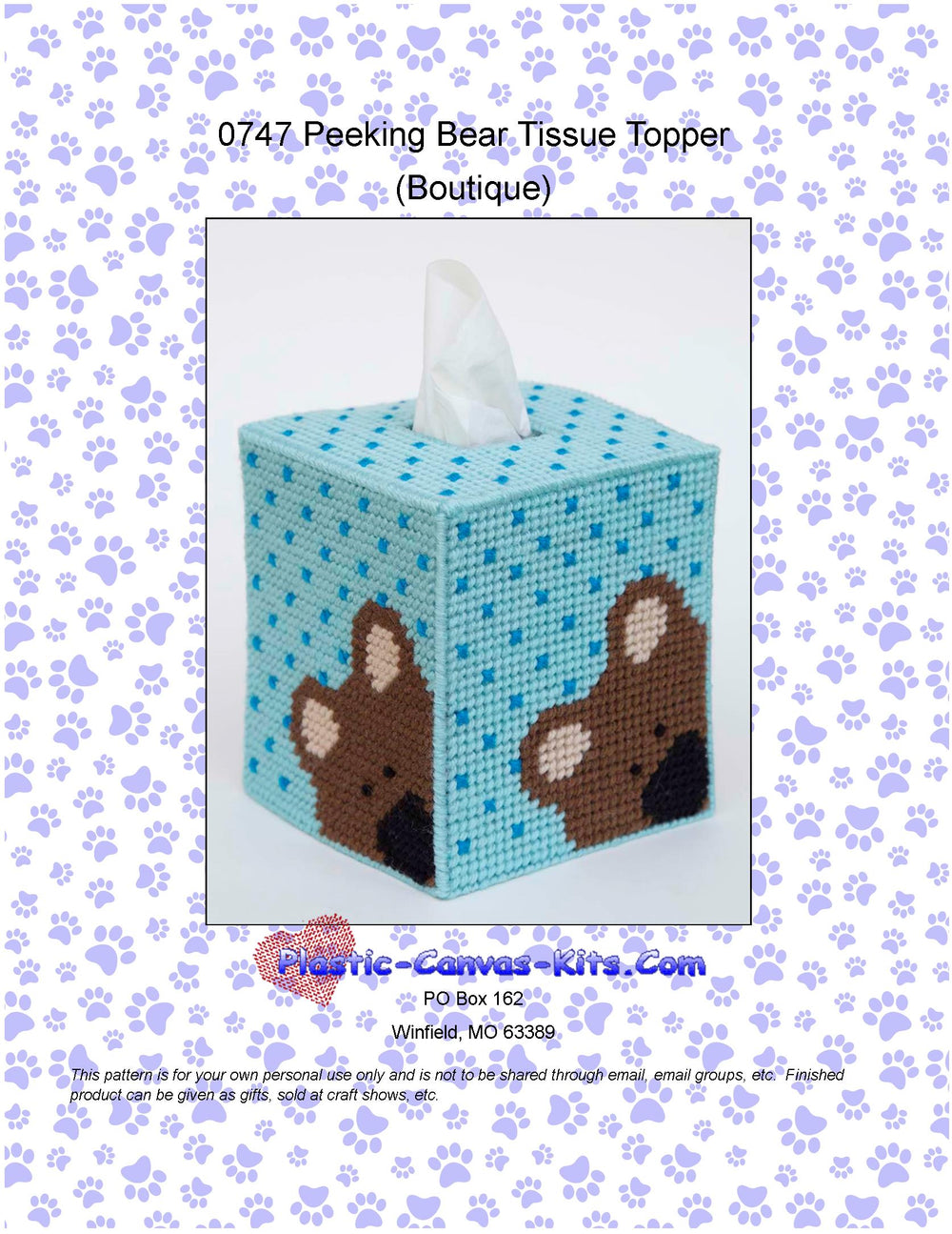 Peeking Bears Boutique Tissue Topper