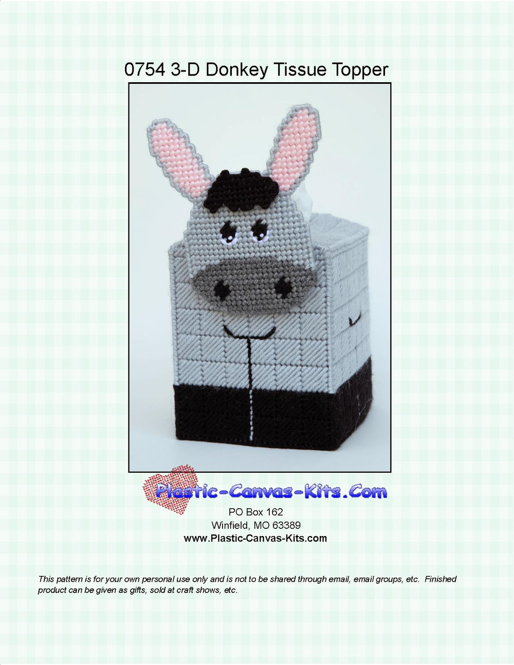 Donkey 3-D Tissue Topper